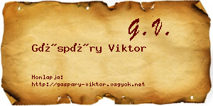 Gáspáry Viktor névjegykártya